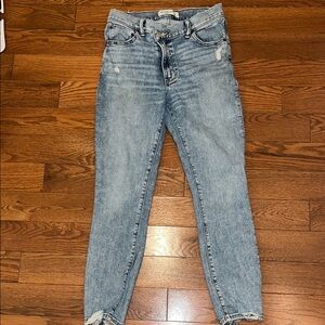 Abercrombie & Fitch Blue Skinny Jeans with Vintage Distressed Look